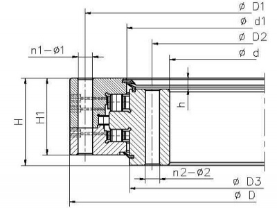 Three-row Cylindrical Roller Slewing Bearing(Without Gear Type )